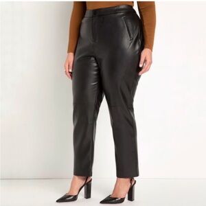 Eloquii Black Faux Leather Pants Size 18
